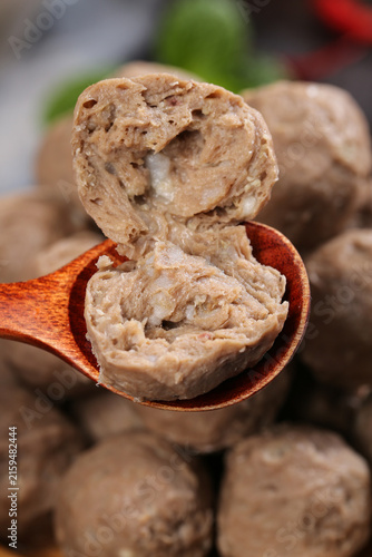 Fresh Handmade Chaoshan Beef Balls Traditional Chinese Meatballs Studio Food Photography