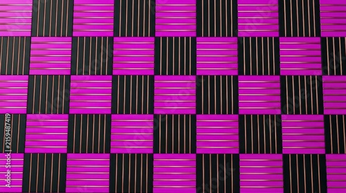 Vibrant purple and black geometric pattern with copper stripes for modern design backgrounds