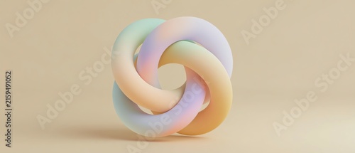 Colorful abstract knot design on soft background.