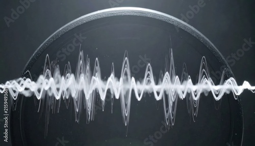 Digital sound wave frequency visualization in a circle.