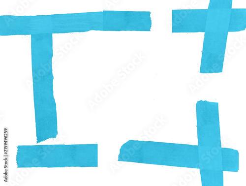 Blue Tape Frame on Transparent Background