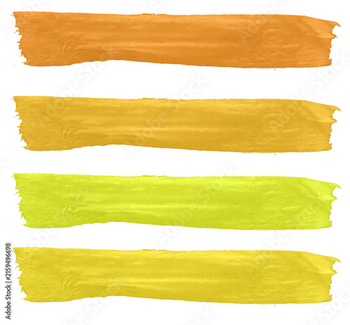 Bright Colorful Tape Stroke Banner Set Isolated