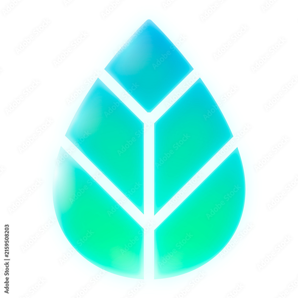 Obraz premium Leaf, environment png icon sticker, neon glow design on transparent background