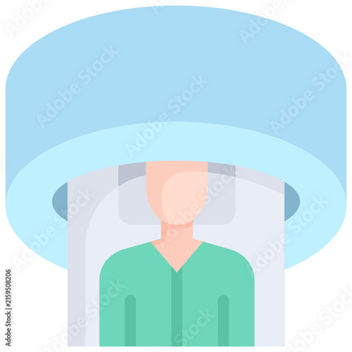 MRI Scan Machine flat icon. For presentation, graphic design, mobile application, web design, infographics or UI.