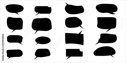 Konstfotografi Set of black speech bubbles and chat balloons for communication design elements