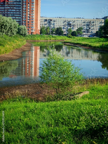 River Novaya drainage for ecological restoration in Kirovsky District, Saint Petersburg, improving water quality and ecosystem