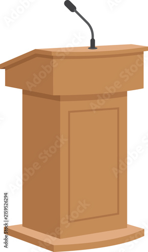 Vector design of a forum podium with microphone