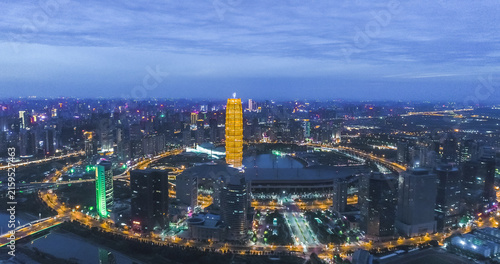 Zhengzhou Zhengdong New District Night View, Henan China