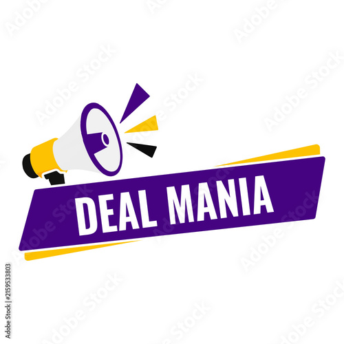 Canvastavla Deal mania sign with a megaphone icon for special shopping promotion and big sal