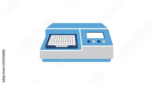 PCR machine with plate, scientific equipment isolated