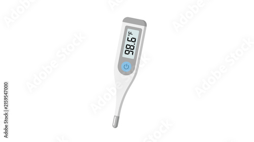Digital Thermometer Isolated Showing 98.6 Fahrenheit, Medical Device