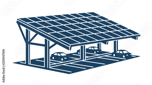 Solar Panel Carport With Electric Vehicles Charging