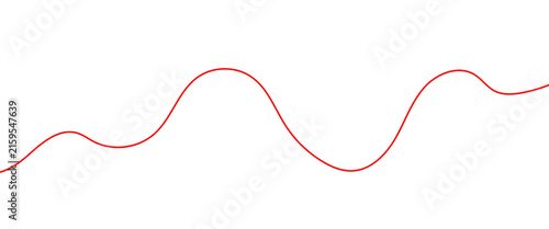 Foto Minimalist red wave line on white background