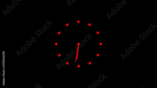 Clock spinning on transparent background with alpha channel. Stopwatch animation. watch animation. Clock icon flat style 24 hours day fast speed with moving timer clock rotation 4k