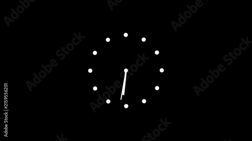 Clock spinning on transparent background with alpha channel. Stopwatch animation. watch animation. Clock icon flat style 24 hours day fast speed with moving timer clock rotation 4k
