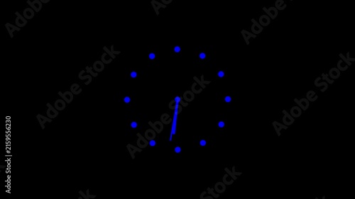 Clock spinning on transparent background with alpha channel. Stopwatch animation. watch animation. Clock icon flat style 24 hours day fast speed with moving timer clock rotation 4k