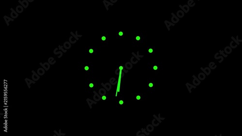 Clock spinning on transparent background with alpha channel. Stopwatch animation. watch animation. Clock icon flat style 24 hours day fast speed with moving timer clock rotation 4k