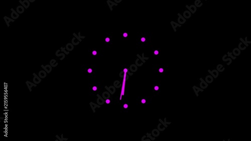 Clock spinning on transparent background with alpha channel. Stopwatch animation. watch animation. Clock icon flat style 24 hours day fast speed with moving timer clock rotation 4k