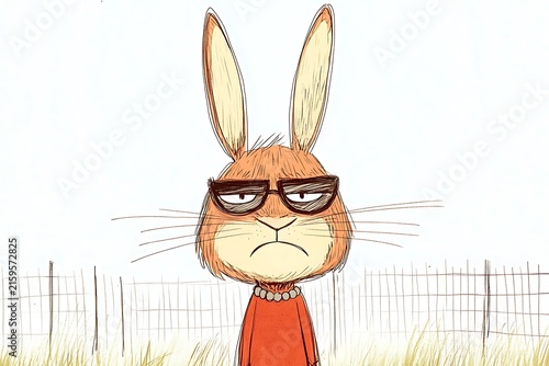 Obraz na płótnie Grumpy rabbit in sunglasses