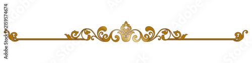 Vintage gold divider; a classic decorative element featuring scrollwork.
