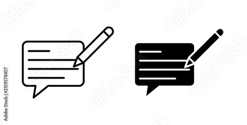 Write comment icon for creative designs