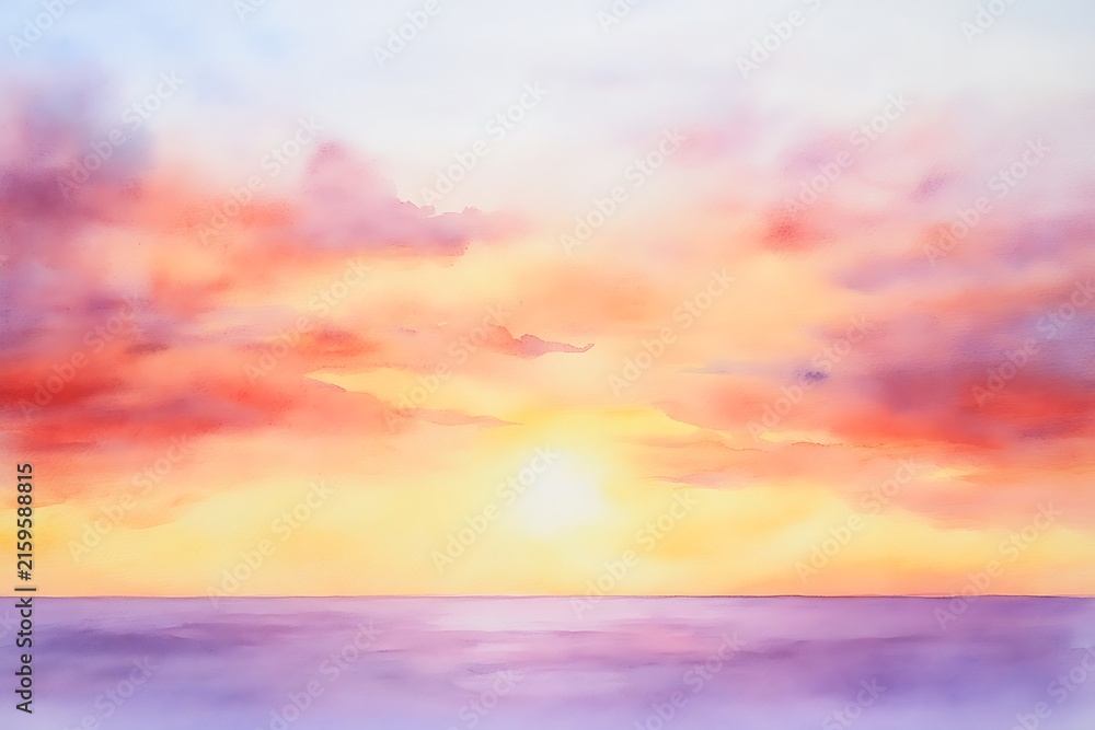 Fototapeta premium Serene sunset over calm waters