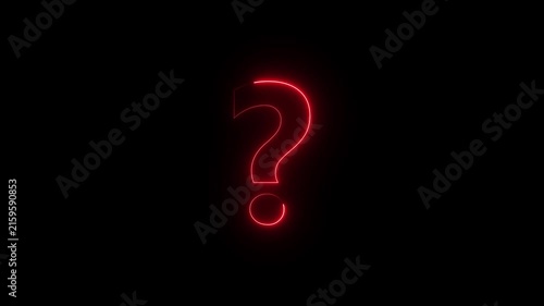 Question mark sign. Question mark icon. asking icon animation. neon line asking icon on background. Message with a question mark with a neon saber effect. Neon glowing loop question mark icon.4K Video