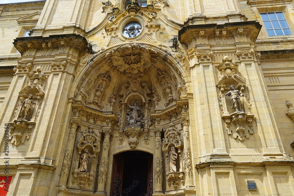Fototapeta premium The entrance of the church of Saint Mary of the Chorus, in San Sebastian, Spain