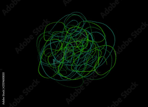 Obraz na plátne Scribble of thin lines isolated on black background