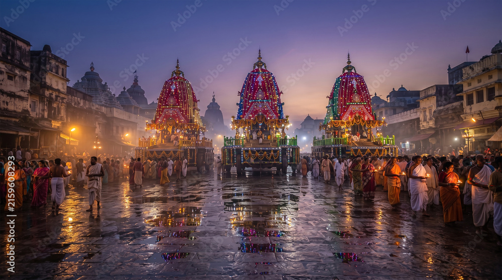 Fototapeta premium Grand Rath Yatra Chariot Procession Festival Devotees Celebration Puri I