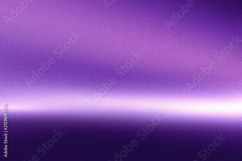 Abstract purple metallic background with bright horizontal light streak and fine surface reflection, luxury backdrop