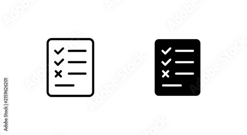 Checklist icon with completed and incomplete tasks black silhouette style