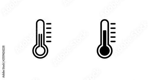 Thermometer icons with varying fill levels on a white background
