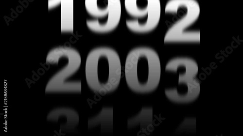 Minimalist White Digital Numbers Scrolling on Black Background Motion Loop