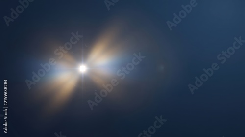 Bright Celestial Light Emitting Ethereal Glow in Dark Night Sky Landscape