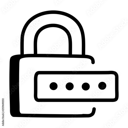 Padlock with password field representing a strong and secure password.