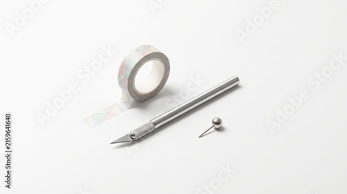 Precision Crafting Tools on a Clean Surface with Tape and Blade