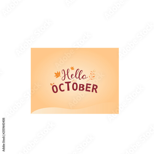 Hello october message, theme background