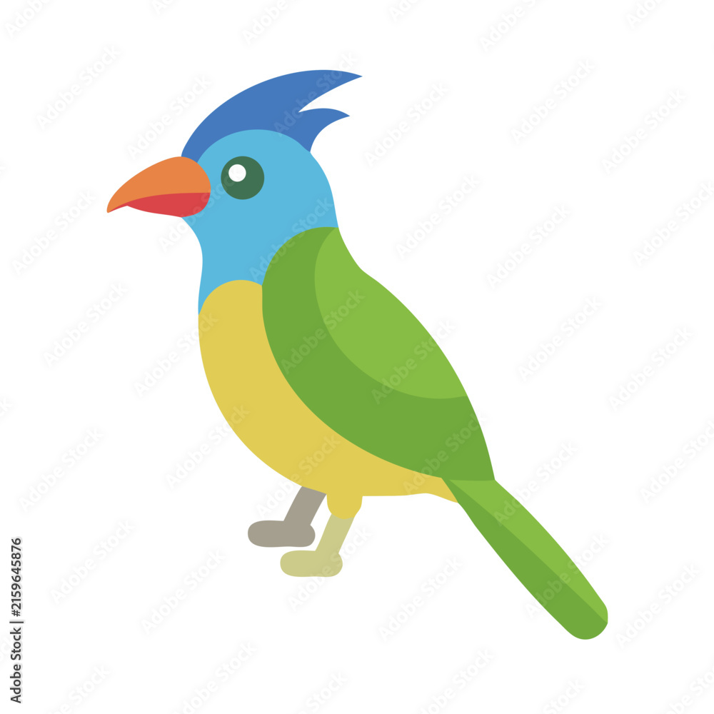 Naklejka premium Colorful Toucan Illustration with Geometric Design on Black Background