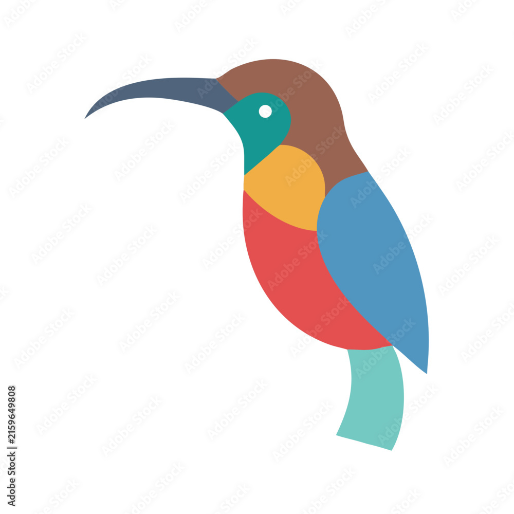 Obraz premium Abstract flat design bird illustration on a black background