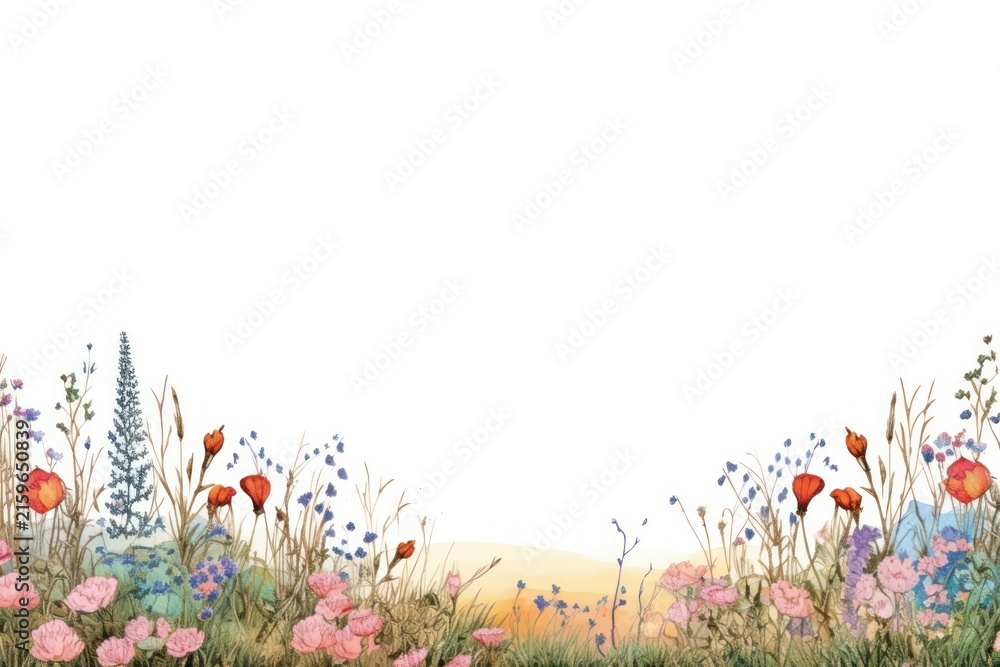 Naklejka premium Flower backgrounds landscape grassland.