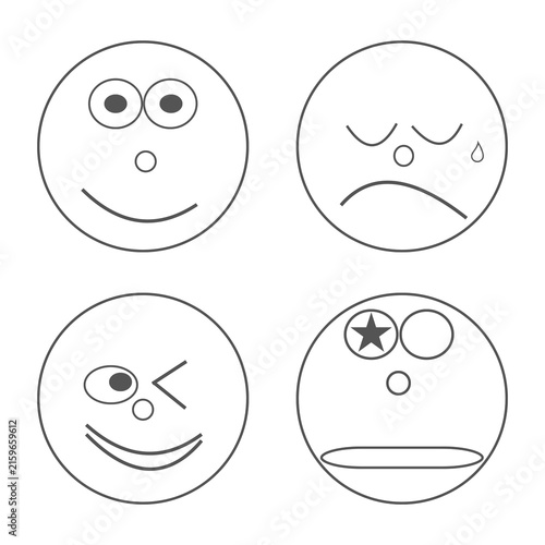 Plakat Minimal Facial Expression Icon Set