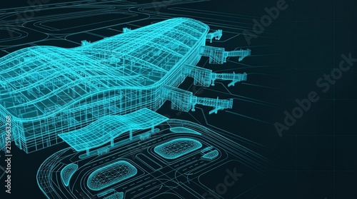 Digital holographic scanner interface wireframe representation of a complex technological machinery mechanism with machinery mechanism industrial equipment