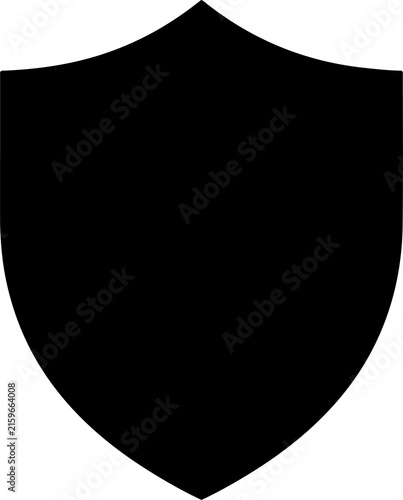 Solid black shield security protection icon vector design