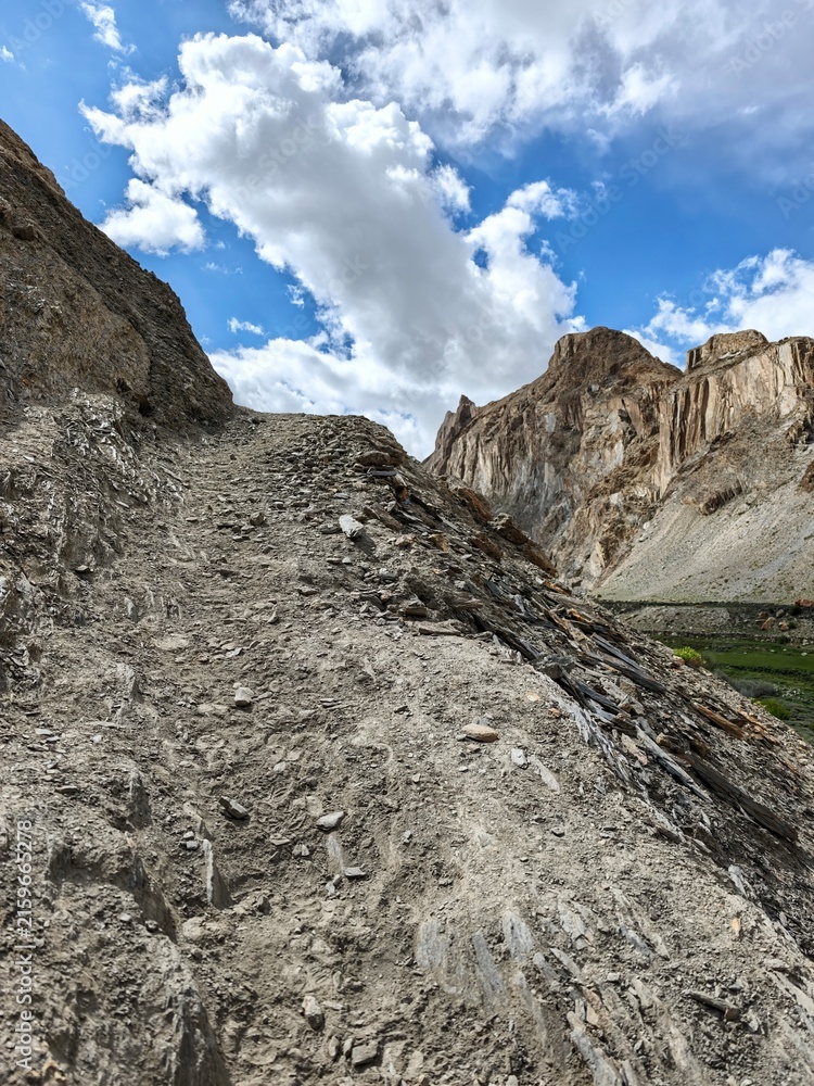 Naklejka premium Mountain trail in the Marka River valley,Ladakh.Himalayas