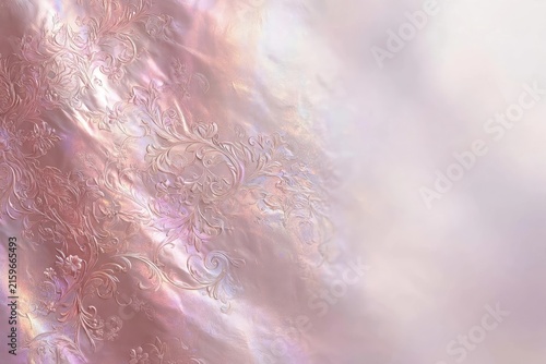 Luminous Pink Floral Damask Texture Gradient Background