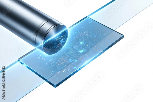 Futuristic Scanner Reading Digital Data Interface