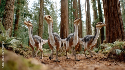 Baby dinosaurs in forest