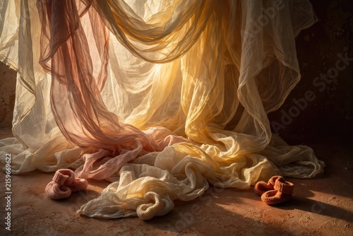Luxurious Flowing Silk Fabric Drapery Texture Backdrop