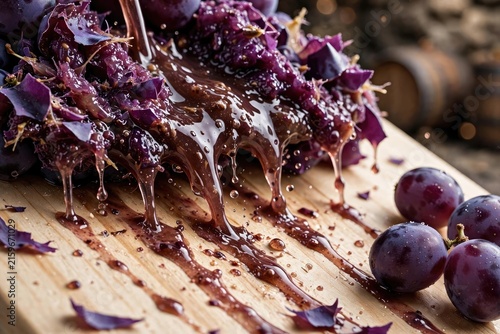 Rustic Berry Jam Spread on Wooden Cutting Board